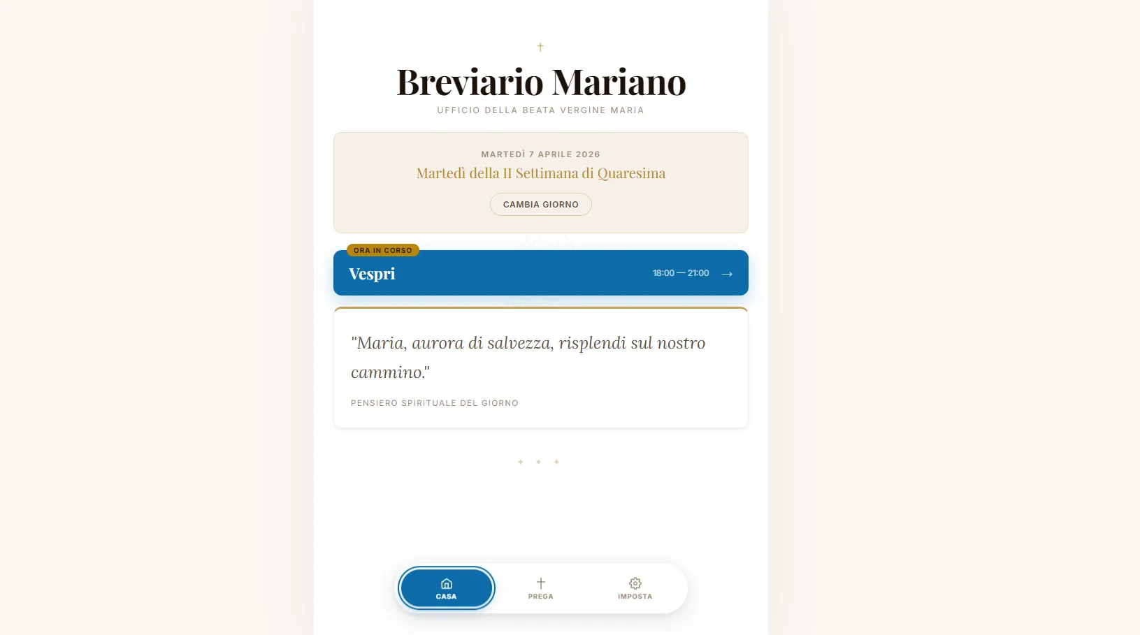 BREVIARIO MARIANO, PWA OFFLINE-FIRST