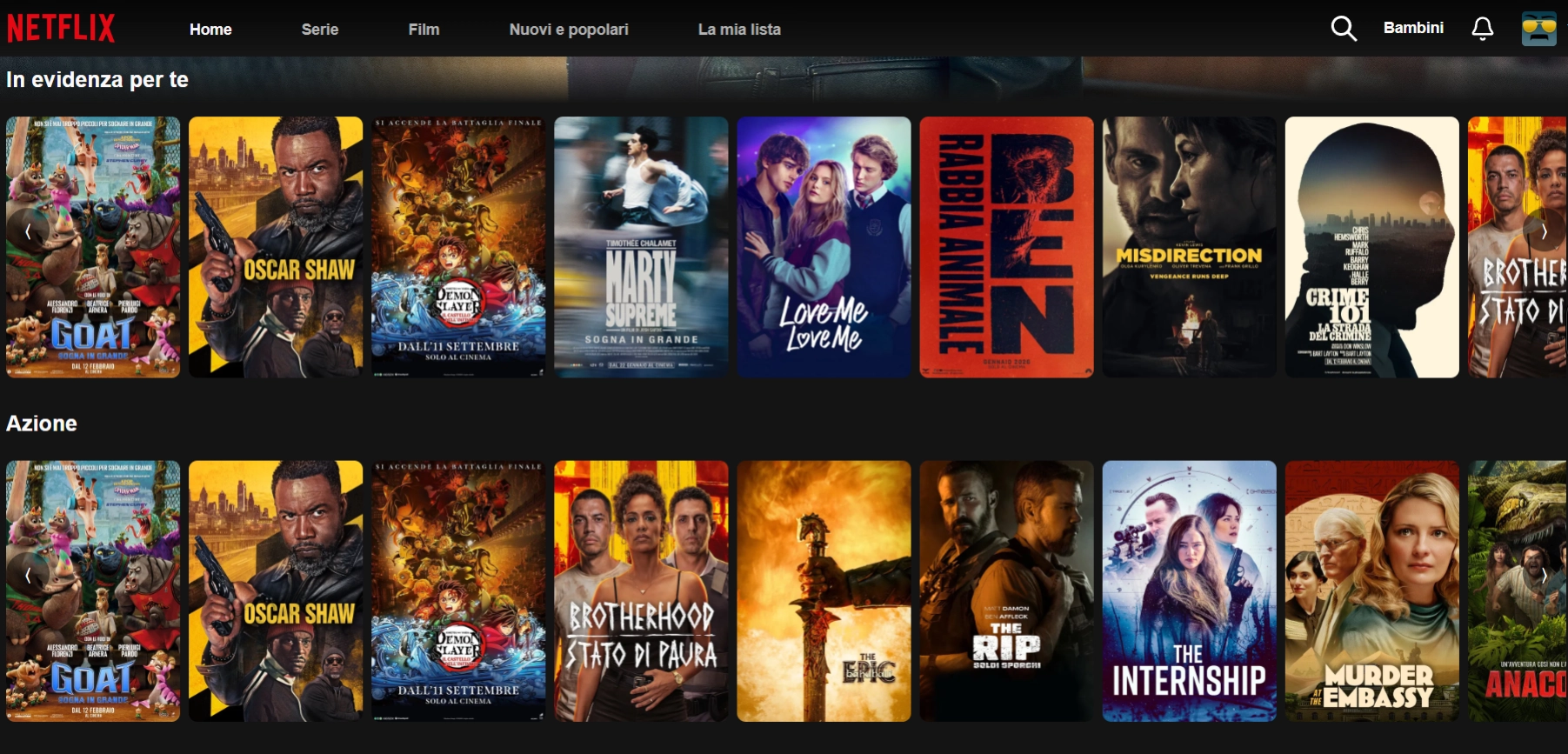NETFLIX 2.0, FRONTEND INTERATTIVO